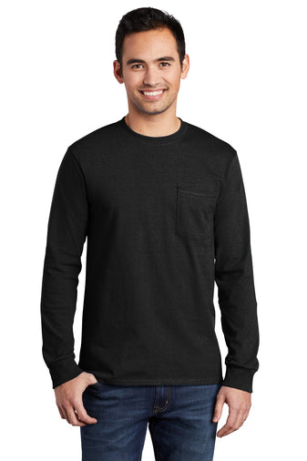 WSD Port & Company® Core Blend Long Sleeve Pocket T-Shirt