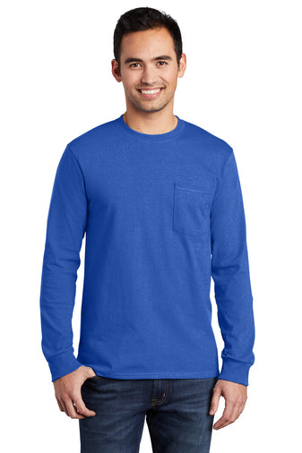 WSD Port & Company® Core Blend Long Sleeve Pocket T-Shirt