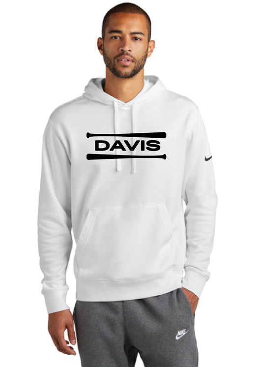Davis Softball Nike Club Fleece Sleeve Swoosh Pullover Hoodie
