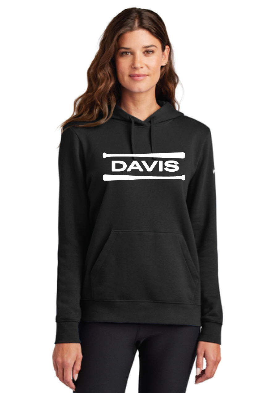 Davis Softball Nike Women's Club Fleece Sleeve Swoosh Pullover Hoodie