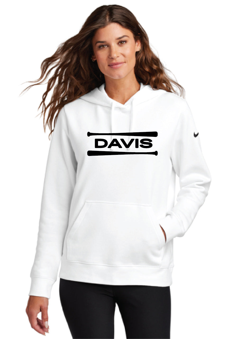 Davis Softball Nike Women's Club Fleece Sleeve Swoosh Pullover Hoodie
