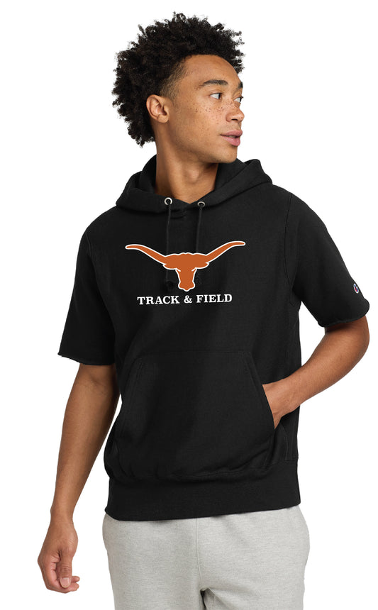 West Field Track Champion ® Reverse Weave ® Short Sleeve Hooded Sweatshirt