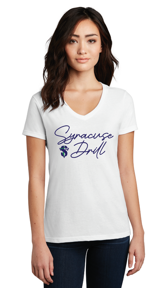 Syracuse Drill - District® Women’s Perfect Blend® CVC V-Neck Tee
