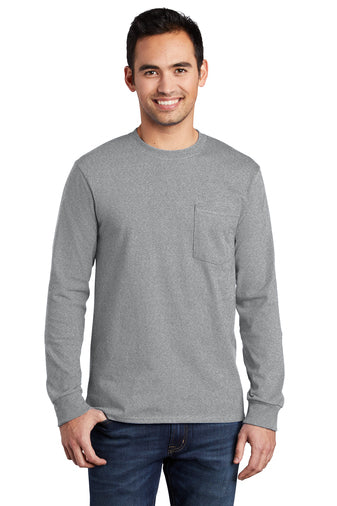 WSD Port & Company® Core Blend Long Sleeve Pocket T-Shirt