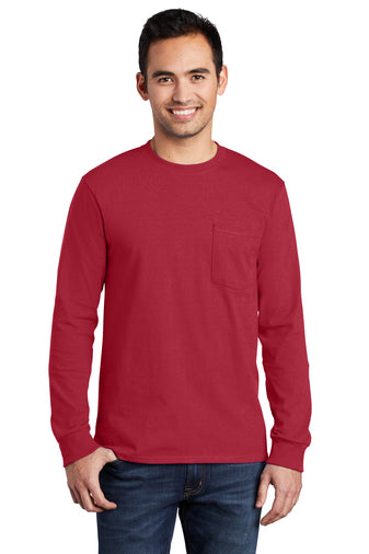 WSD Port & Company® Core Blend Long Sleeve Pocket T-Shirt